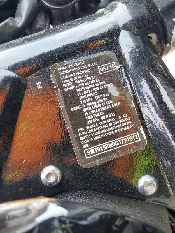 Auction sale of the 2016 Triumph Motorcycle Speedmaster, vin: SMT915RN0GT721512, lot number: 58786896