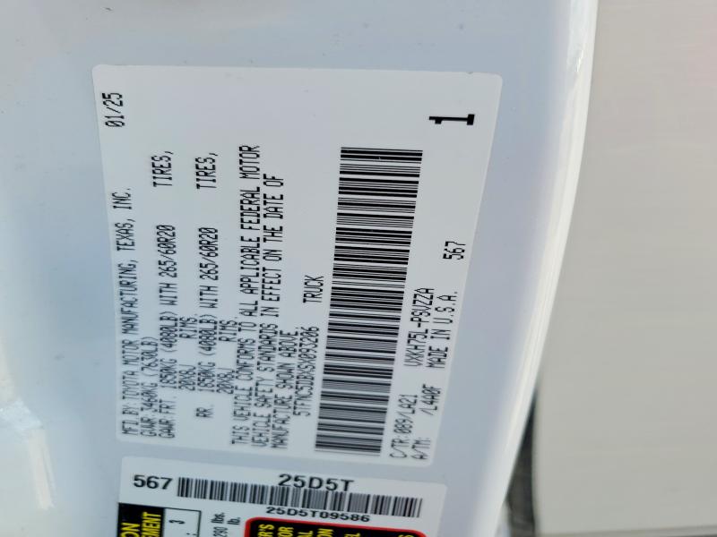 Aukcja sprzedaży 2025 Toyota Tundra, vin: 5TFNC5DBXSX093206, numer aukcji: 55792136
