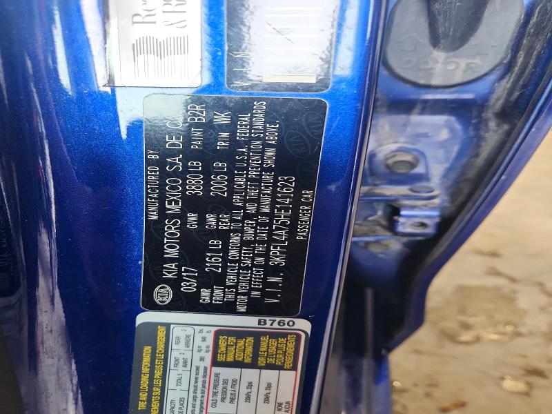 Продажа на аукционе авто 2017 Kia Forte, vin: 3KPFL4A75HE141623, номер лота: 56700386