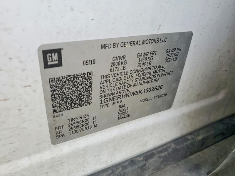 2019 Chevrolet Traverse მანქანა იყიდება აუქციონზე, vin: 1GNERHKW5KJ302626, აუქციონის ნომერი: 56564716