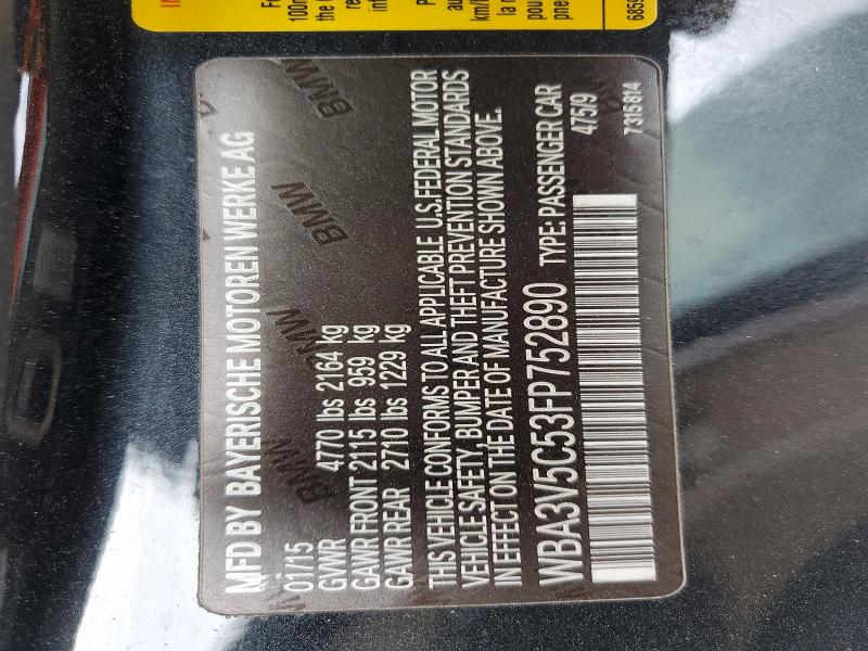 2015 Bmw 428 მანქანა იყიდება აუქციონზე, vin: WBA3V5C53FP752890, აუქციონის ნომერი: 55559796