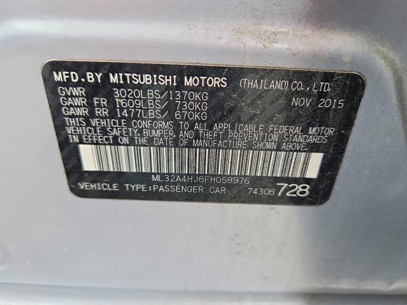 Продаж на аукціоні авто 2015 Mitsubishi Mirage, vin: ML32A4HJ6FH058976, номер лоту: 55525446
