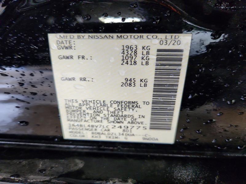 Продажа на аукционе авто 2020 Nissan Altima, vin: 1N4BL4BV7LC249775, номер лота: 58290766
