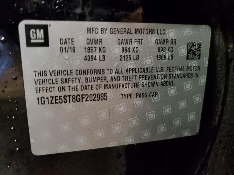 2016 Chevrolet Malibu მანქანა იყიდება აუქციონზე, vin: 1G1ZE5ST8GF202985, აუქციონის ნომერი: 55833466