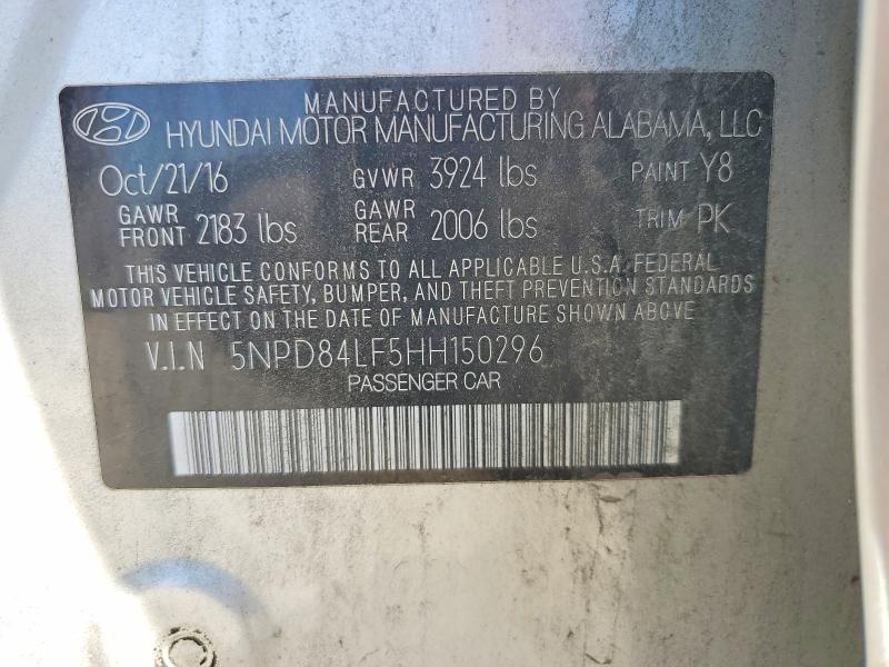 Продаж на аукціоні авто 2017 Hyundai Elantra, vin: 5NPD84LF5HH150296, номер лоту: 56972936