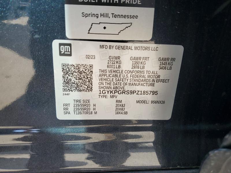2023 Cadillac Xt6 მანქანა იყიდება აუქციონზე, vin: 1GYKPGRS9PZ185795, აუქციონის ნომერი: 55674056