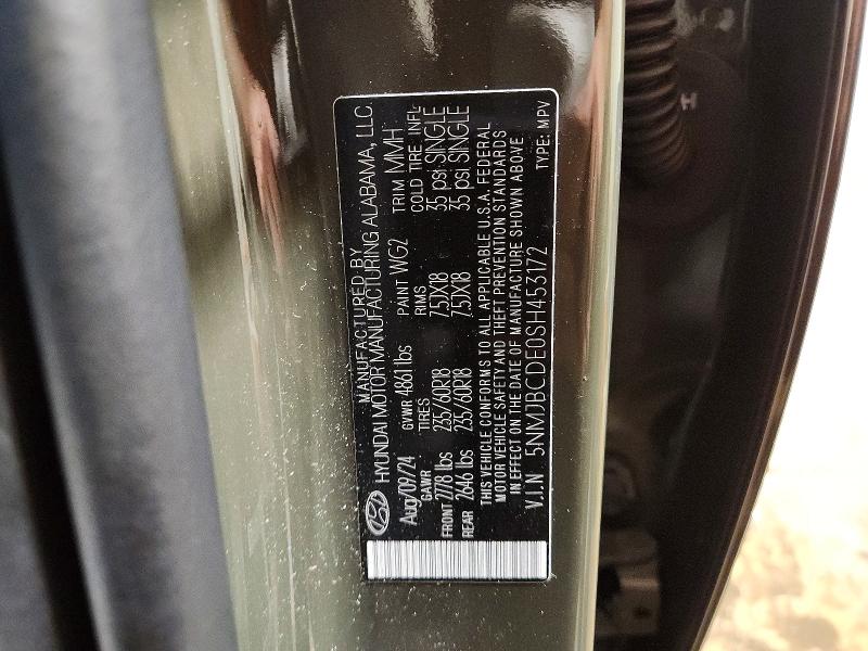 2025 Hyundai Tucson მანქანა იყიდება აუქციონზე, vin: 5NMJBCDE0SH453172, აუქციონის ნომერი: 58000546