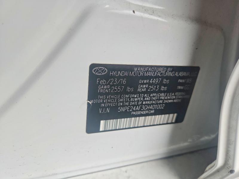 Продажа на аукционе авто 2016 Hyundai Sonata, vin: 5NPE24AF3GH401002, номер лота: 58476046
