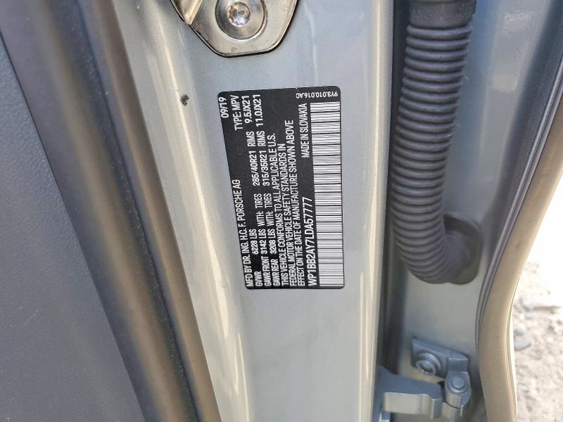 55904386 :رقم المزاد ، WP1BB2AY7LDA57777 vin ، 2020 Porsche Cayenne مزاد بيع