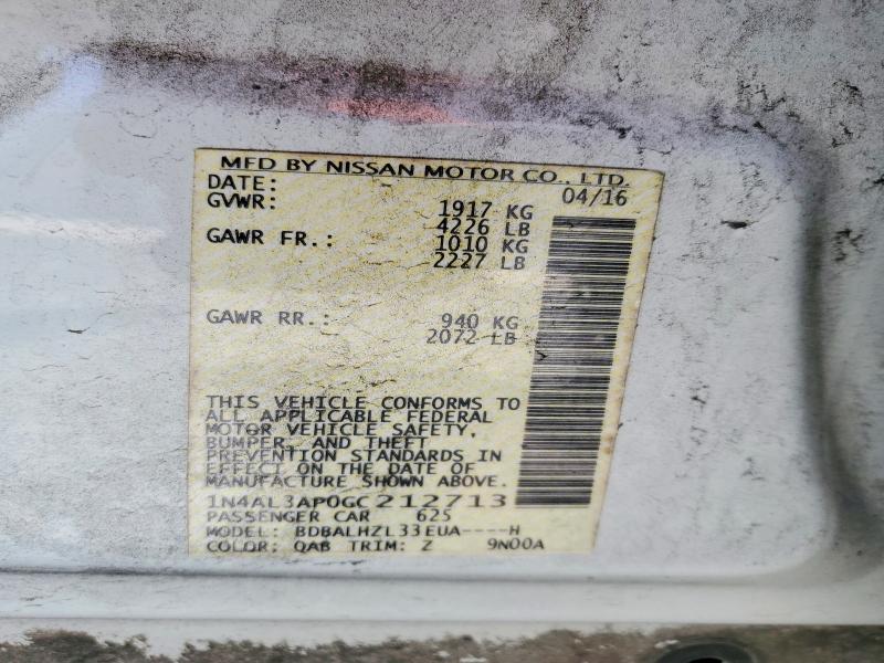 Aukcja sprzedaży 2016 Nissan Altima, vin: 1N4AL3AP0GC212713, numer aukcji: 58763706