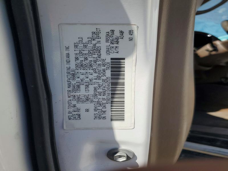 2004 Toyota Tundra მანქანა იყიდება აუქციონზე, vin: 5TBDT44124S442535, აუქციონის ნომერი: 56177786