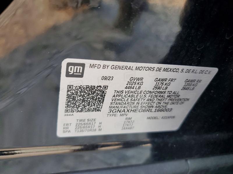 Продаж на аукціоні авто 2024 Chevrolet Equinox, vin: 3GNAXHEG6RL166003, номер лоту: 57645056