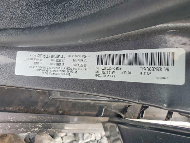 58381446 :رقم المزاد ، 1C3CCCCG5FN581557 vin ، 2015 Chrysler 200 مزاد بيع