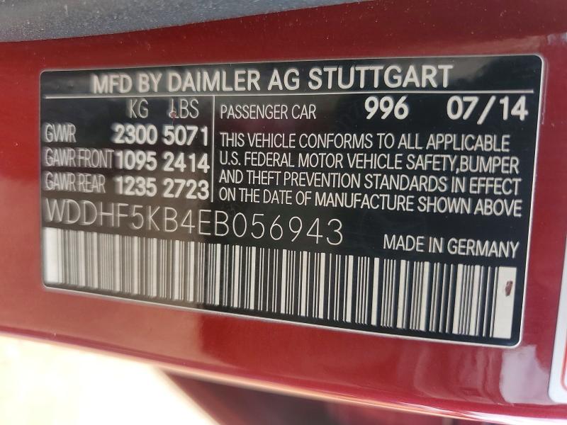 Aukcja sprzedaży 2014 Mercedes-benz E, vin: WDDHF5KB4EB056943, numer aukcji: 56661756