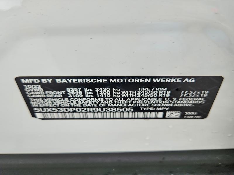 Продажа на аукционе авто 2024 Bmw X3, vin: 5UX53DP02R9U38505, номер лота: 57981926