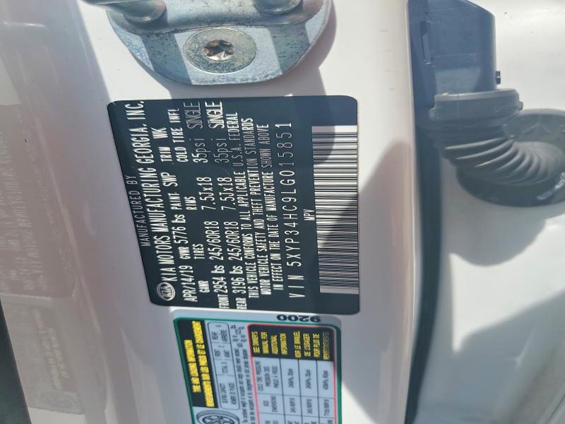 2020 Kia Telluride მანქანა იყიდება აუქციონზე, vin: 5XYP34HC9LG015851, აუქციონის ნომერი: 58945426