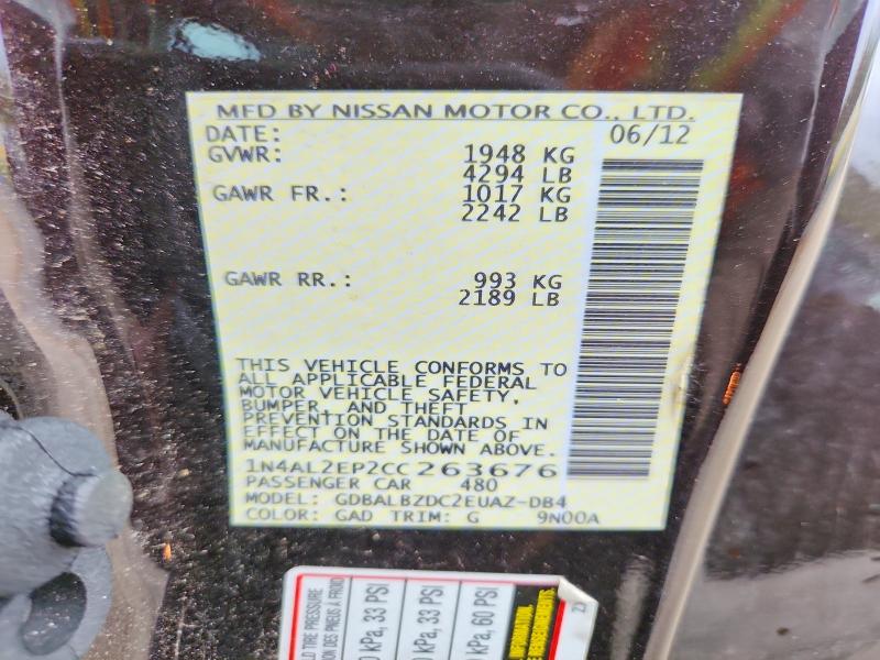 Продаж на аукціоні авто 2012 Nissan Altima, vin: 1N4AL2EP2CC263676, номер лоту: 56695046