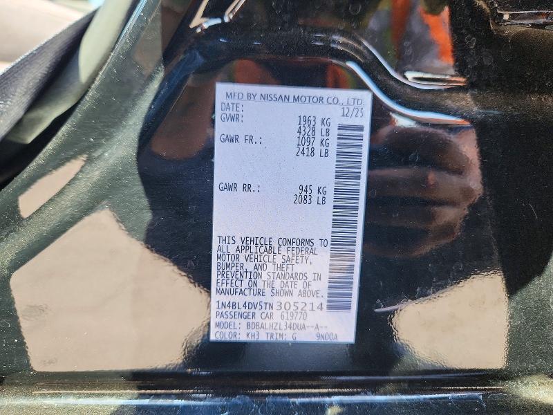 2026 Nissan Altima მანქანა იყიდება აუქციონზე, vin: 1N4BL4DV5TN305214, აუქციონის ნომერი: 58086366