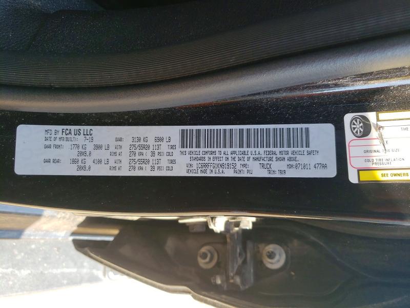 Продажа на аукционе авто 2019 Ram 1500, vin: 1C6RRFFG1KN919152, номер лота: 57133276