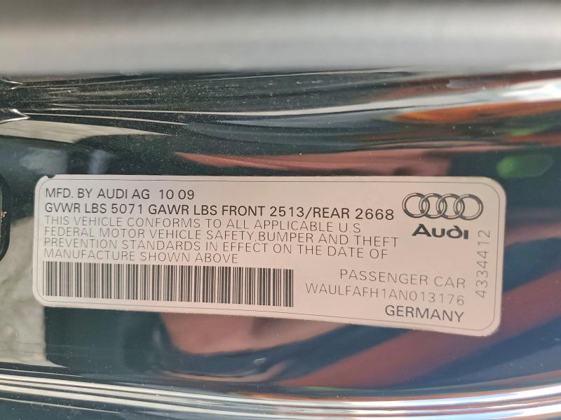 58479666 :رقم المزاد ، WAULFAFH1AN013176 vin ، 2010 Audi A5 مزاد بيع