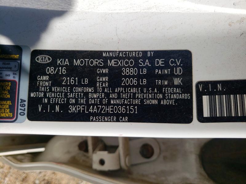 Aukcja sprzedaży 2017 Kia Forte, vin: 3KPFL4A72HE036151, numer aukcji: 57330786