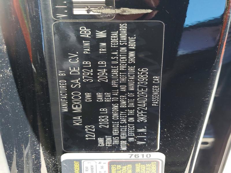 Продаж на аукціоні авто 2024 Kia Forte, vin: 3KPF24AD2RE739856, номер лоту: 58479706