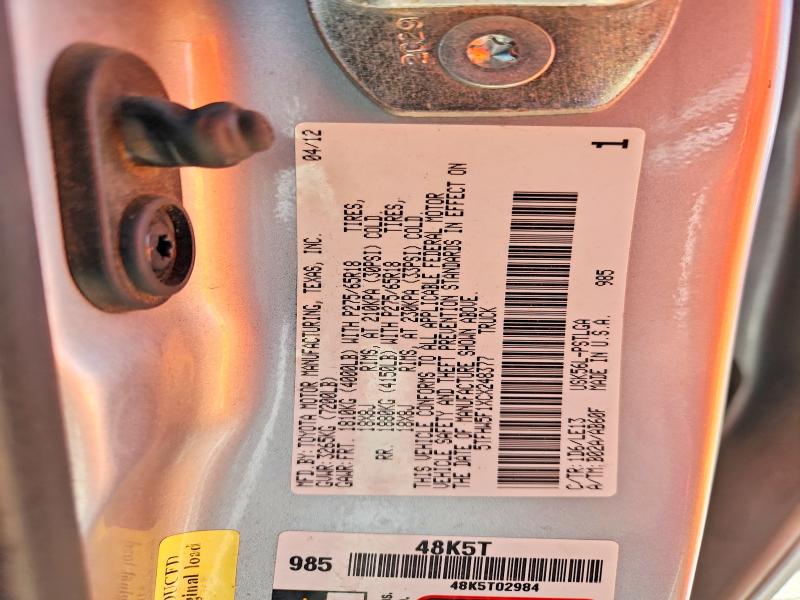 Aukcja sprzedaży 2012 Toyota Tundra, vin: 5TFHW5F1XCX248377, numer aukcji: 56876686