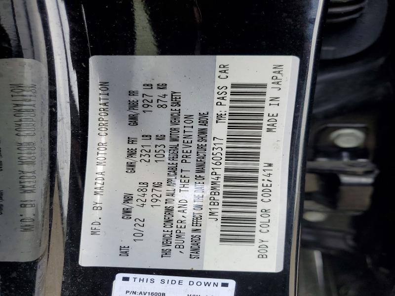 Aukcja sprzedaży 2023 Mazda 3, vin: JM1BPBMM4P1605317, numer aukcji: 59538896
