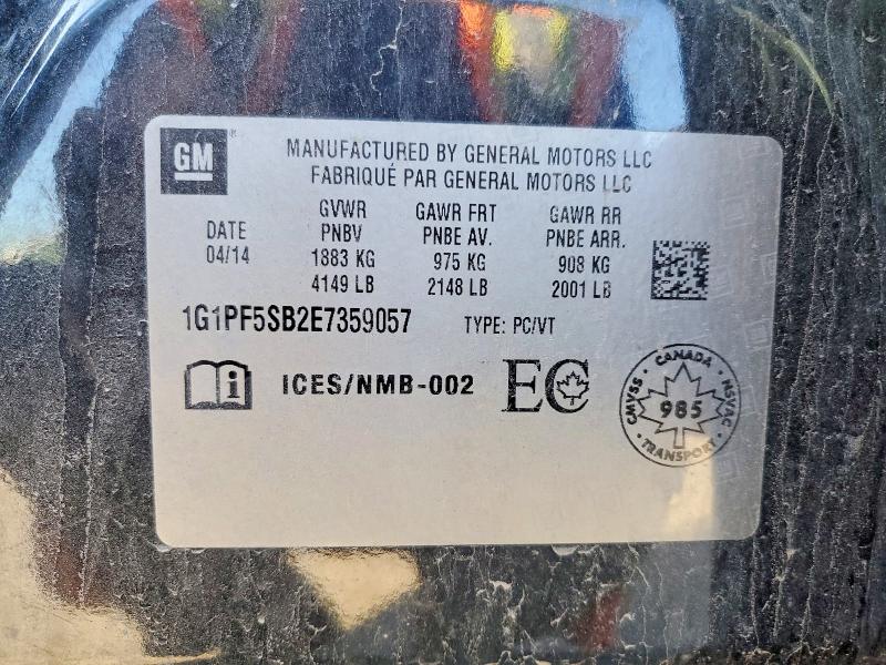 54662466 :رقم المزاد ، 1G1PF5SB2E7359057 vin ، 2014 Chevrolet Cruze مزاد بيع