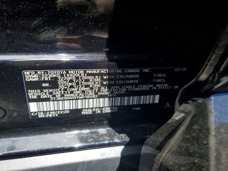 57305646 :رقم المزاد ، 2T36CRAV0TW018482 vin ، 2026 Toyota Rav4 مزاد بيع