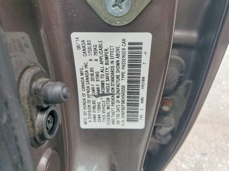 55531316 :رقم المزاد ، 2HGFB2F58EH545550 vin ، 2014 Honda Civic مزاد بيع