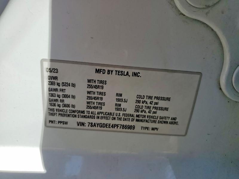 56342436 :رقم المزاد ، 7SAYGDEE4PF786989 vin ، 2023 Tesla Model Y مزاد بيع