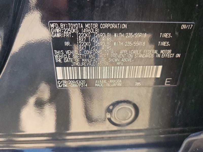 Продажа на аукционе авто 2018 Toyota Rav4 Hv, vin: JTMDJREV9JD165059, номер лота: 55719996