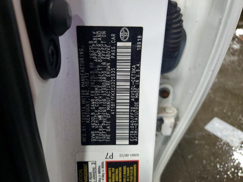 Продаж на аукціоні авто 2014 Toyota Camry, vin: 4T1BF1FKXEU325935, номер лоту: 58231286