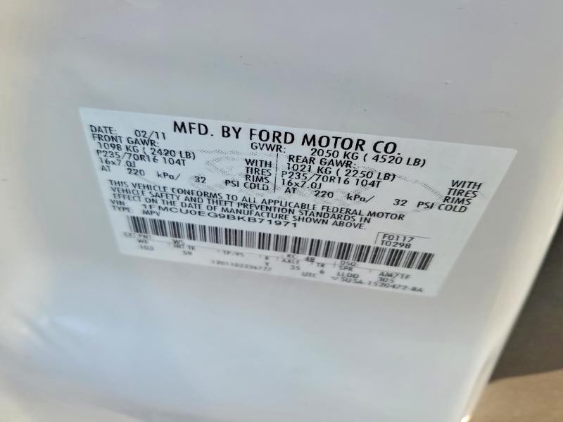 2011 Ford Escape მანქანა იყიდება აუქციონზე, vin: 1FMCU0EG9BKB71971, აუქციონის ნომერი: 57678046