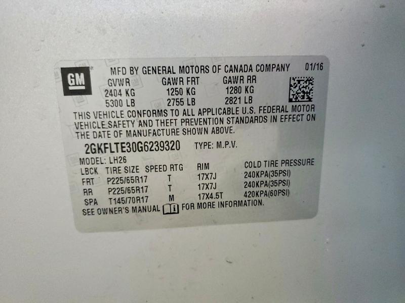 Продаж на аукціоні авто 2016 Gmc Terrain, vin: 2GKFLTE30G6239320, номер лоту: 57364246
