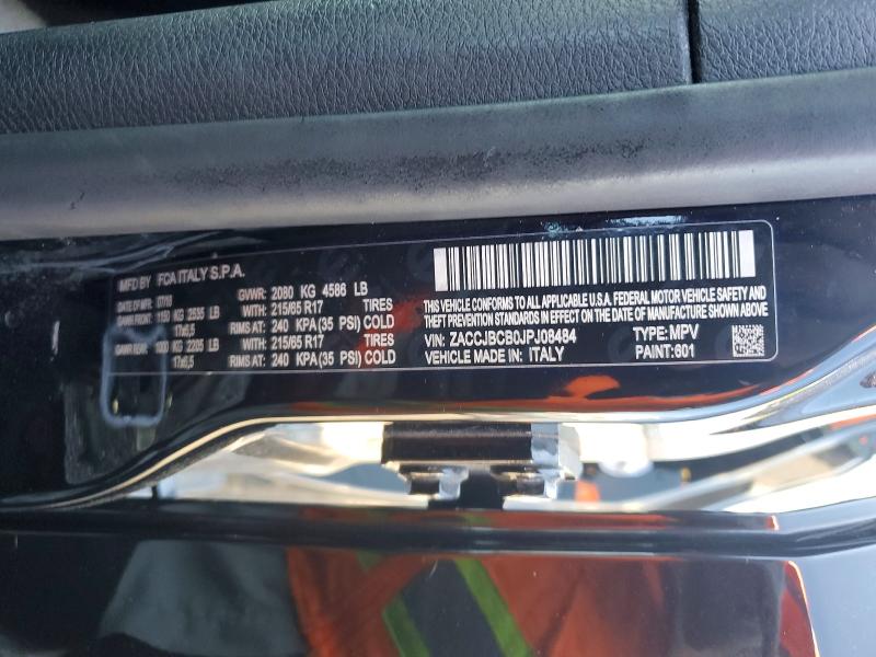 55445716 :رقم المزاد ، ZACCJBCB0JPJ08484 vin ، 2018 Jeep Renegade مزاد بيع