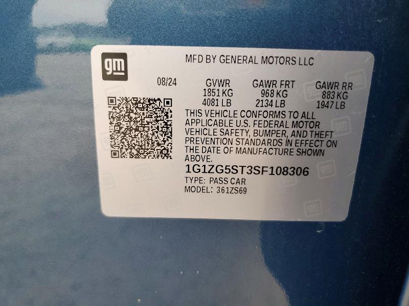 Aukcja sprzedaży 2025 Chevrolet Malibu, vin: 1G1ZG5ST3SF108306, numer aukcji: 56641746