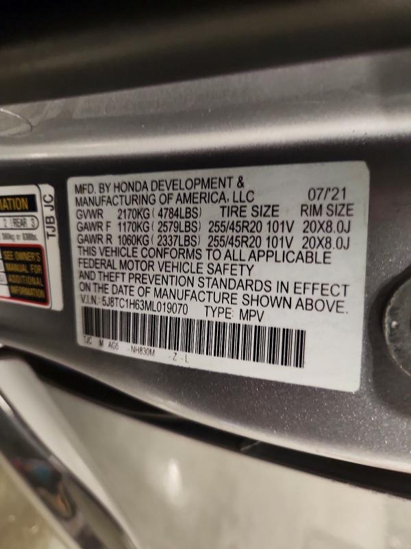 55591646 :رقم المزاد ، 5J8TC1H63ML019070 vin ، 2021 Acura Rdx مزاد بيع