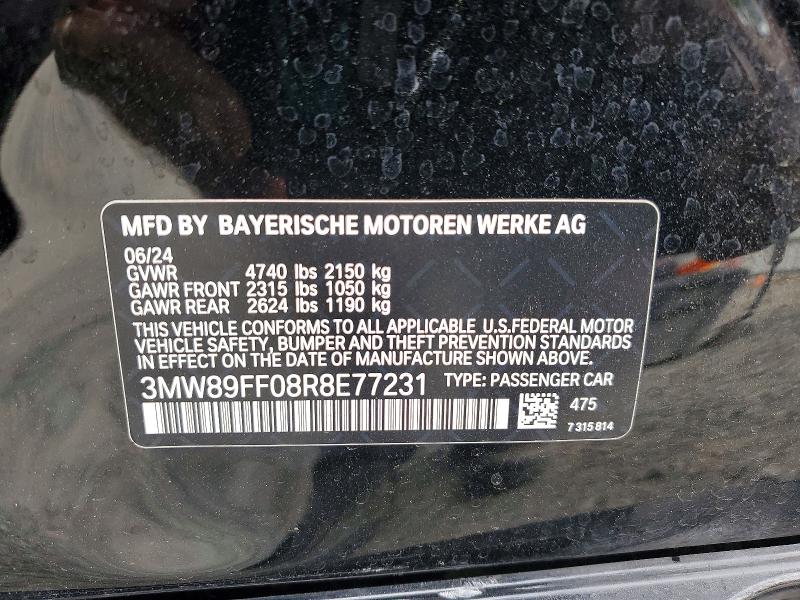 Продажа на аукционе авто 2024 Bmw 330xi, vin: 3MW89FF08R8E77231, номер лота: 55971966