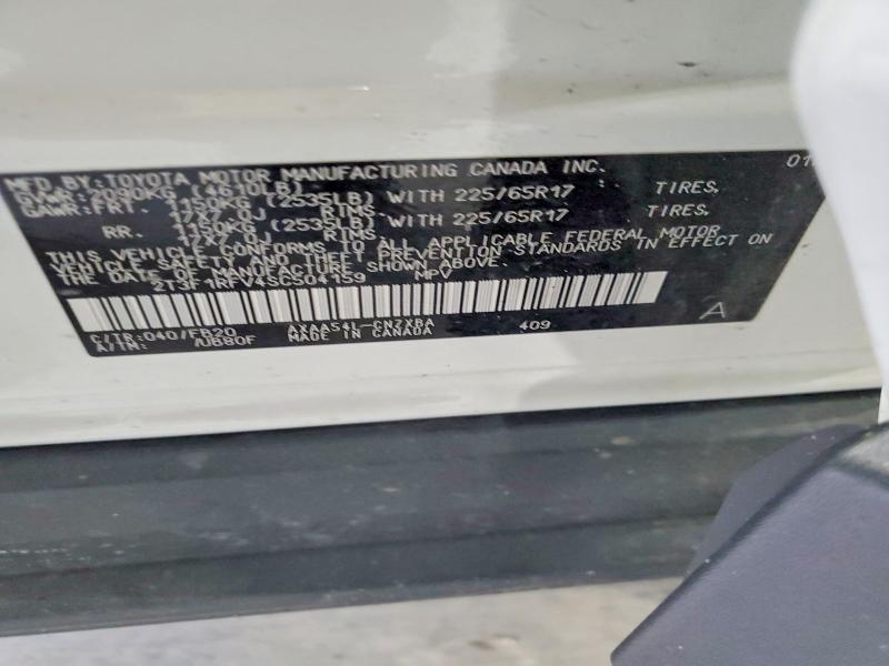 55507526 :رقم المزاد ، 2T3F1RFV4SC504159 vin ، 2025 Toyota Rav4 مزاد بيع