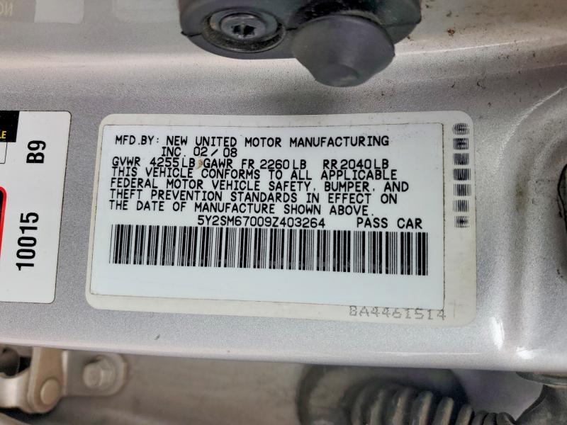 Продаж на аукціоні авто 2009 Pontiac Vibe, vin: 5Y2SM67009Z403264, номер лоту: 56438646