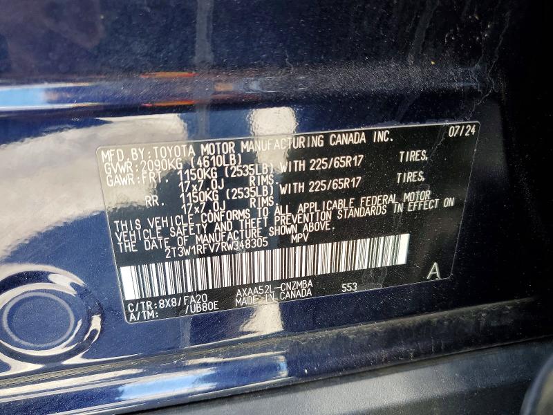 Продаж на аукціоні авто 2024 Toyota Rav4, vin: 2T3W1RFV7RW348305, номер лоту: 57625366