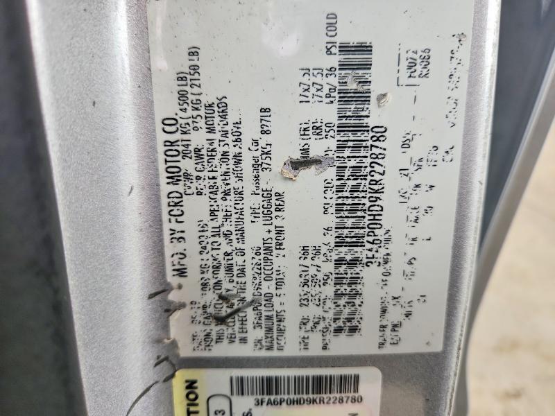 Продажа на аукционе авто 2019 Ford Fusion, vin: 3FA6P0HD9KR228780, номер лота: 55898556