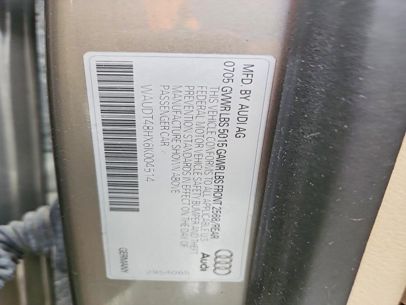 Продаж на аукціоні авто 2006 Audi A4, vin: WAUDT48HX6K004514, номер лоту: 54083936
