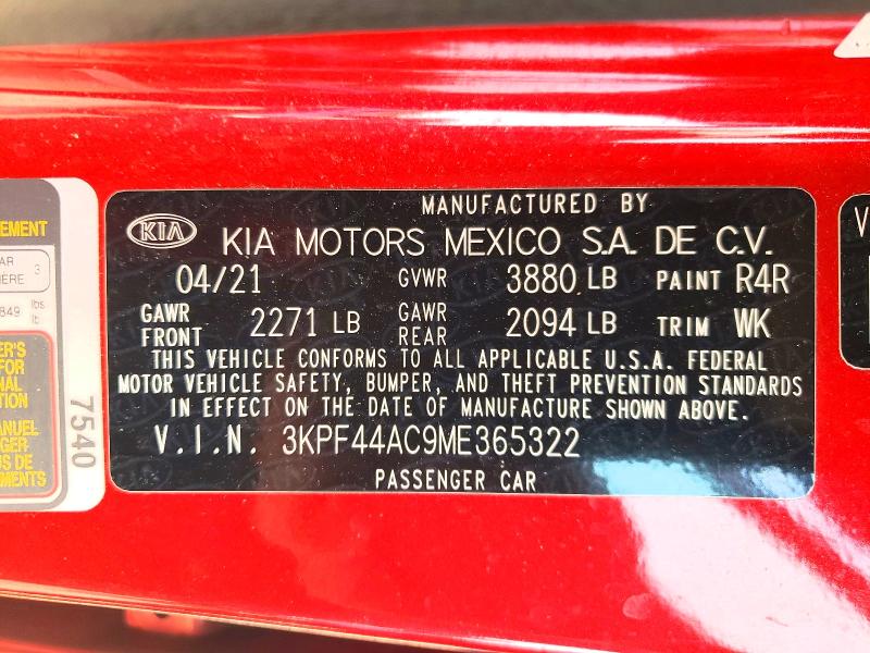 Aukcja sprzedaży 2021 Kia Forte, vin: 3KPF44AC9ME365322, numer aukcji: 58769786
