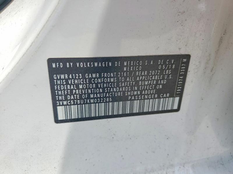 56519036 :رقم المزاد ، 3VWC57BU7KM032285 vin ، 2019 Volkswagen Jetta مزاد بيع
