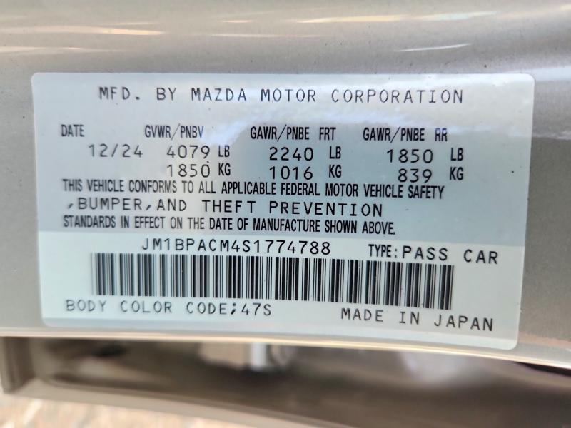 Aukcja sprzedaży 2025 Mazda 3, vin: JM1BPACM4S1774788, numer aukcji: 57188516
