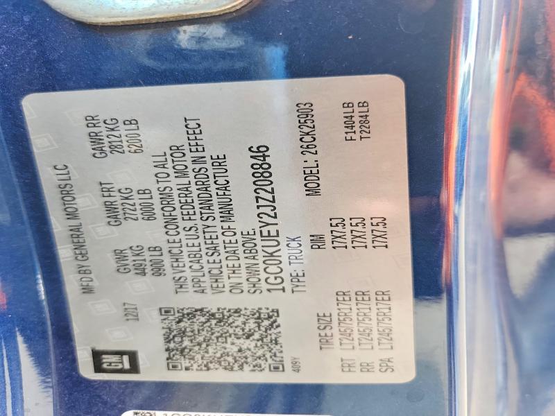 Aukcja sprzedaży 2018 Chevrolet Silverado, vin: 1GC0KUEY2JZ208846, numer aukcji: 57709166