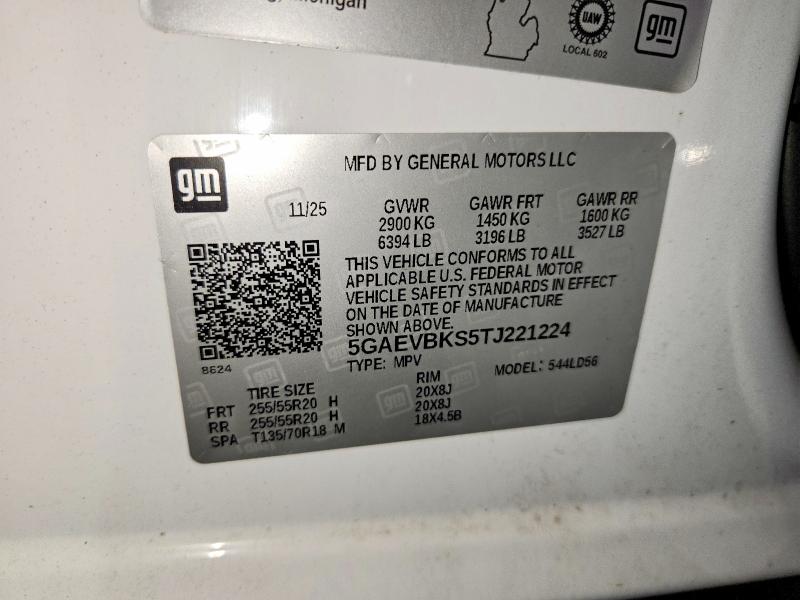 57337576 :رقم المزاد ، 5GAEVBKS5TJ221224 vin ، 2026 Buick Enclave مزاد بيع